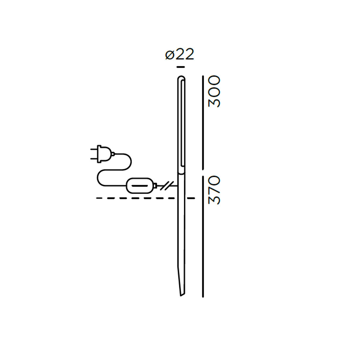 kal Erdspießleuchte, Schuko Stecker, H: 30 cm IP44.de kal Erdspießleuchte, Schuko Stecker H: 30 cm