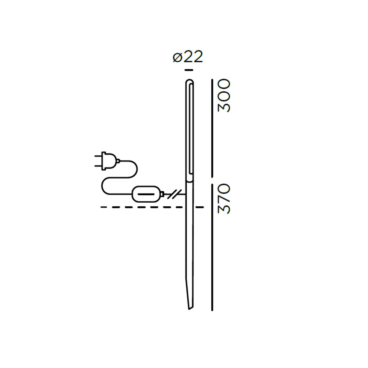 kal Erdspießleuchte, Schuko Stecker, H: 30 cm