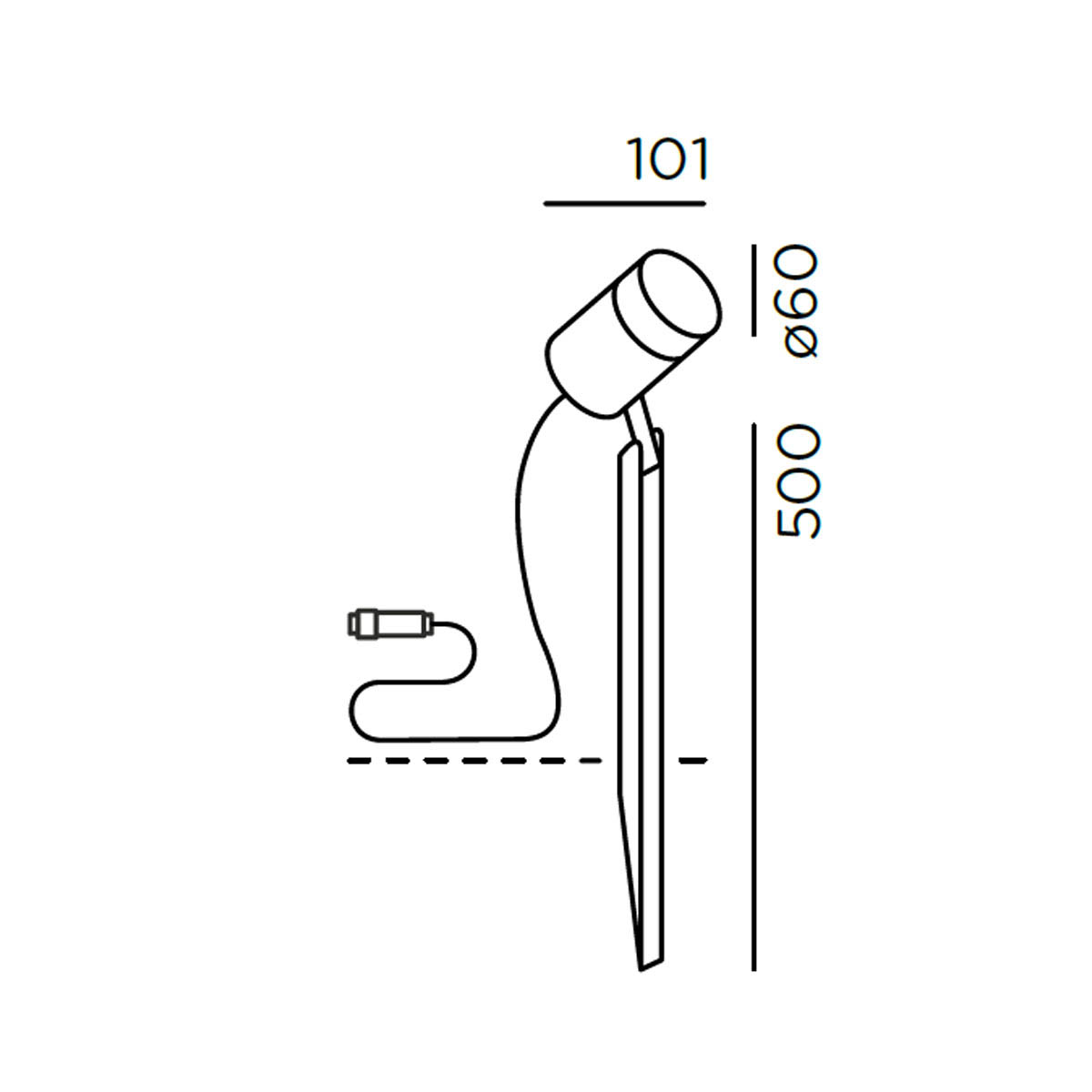 piek 50 spot Erdspießleuchte, Connect, Anthrazit, H: 50 cm