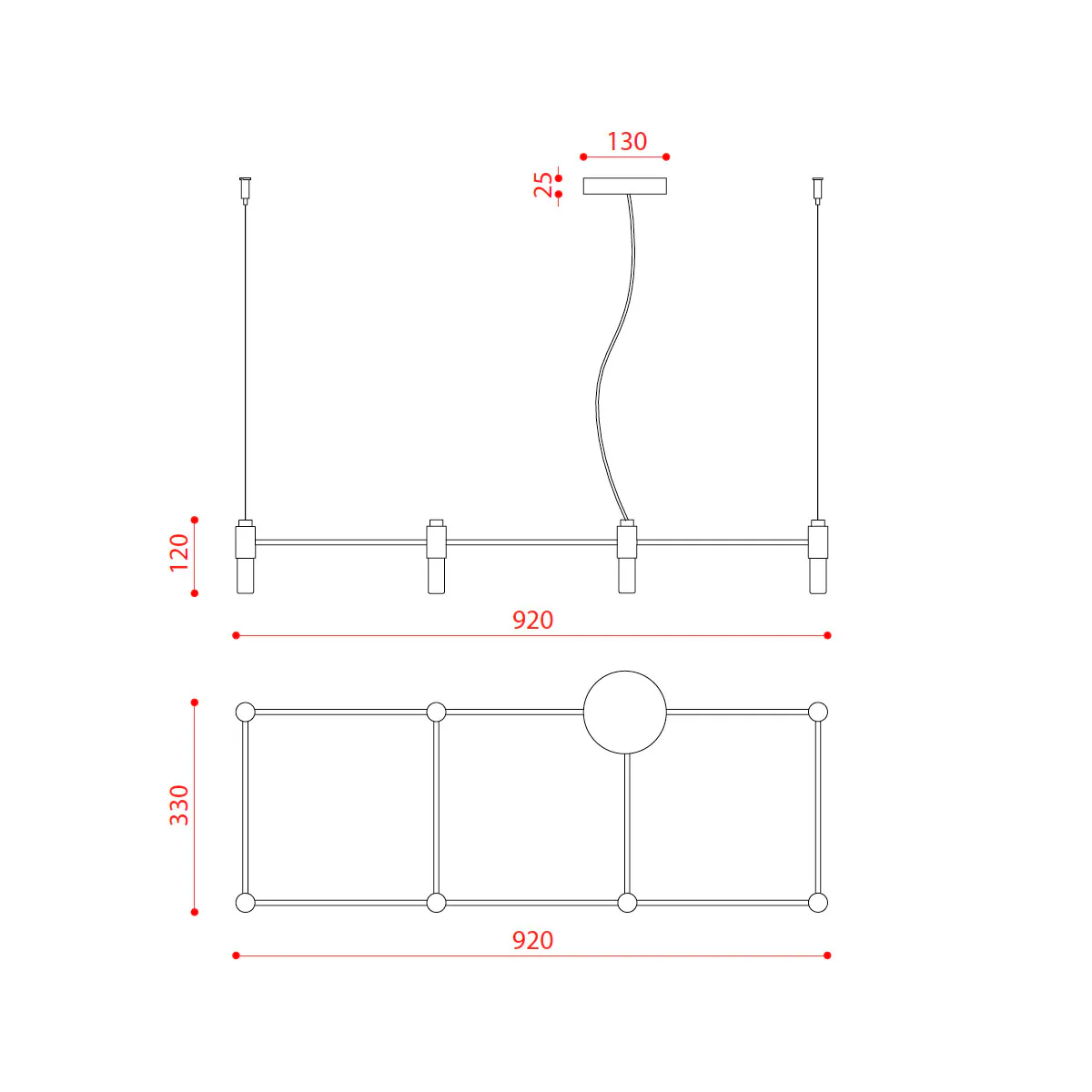 Quadrante 505.08 Pendelleuchte 8-flammig,
