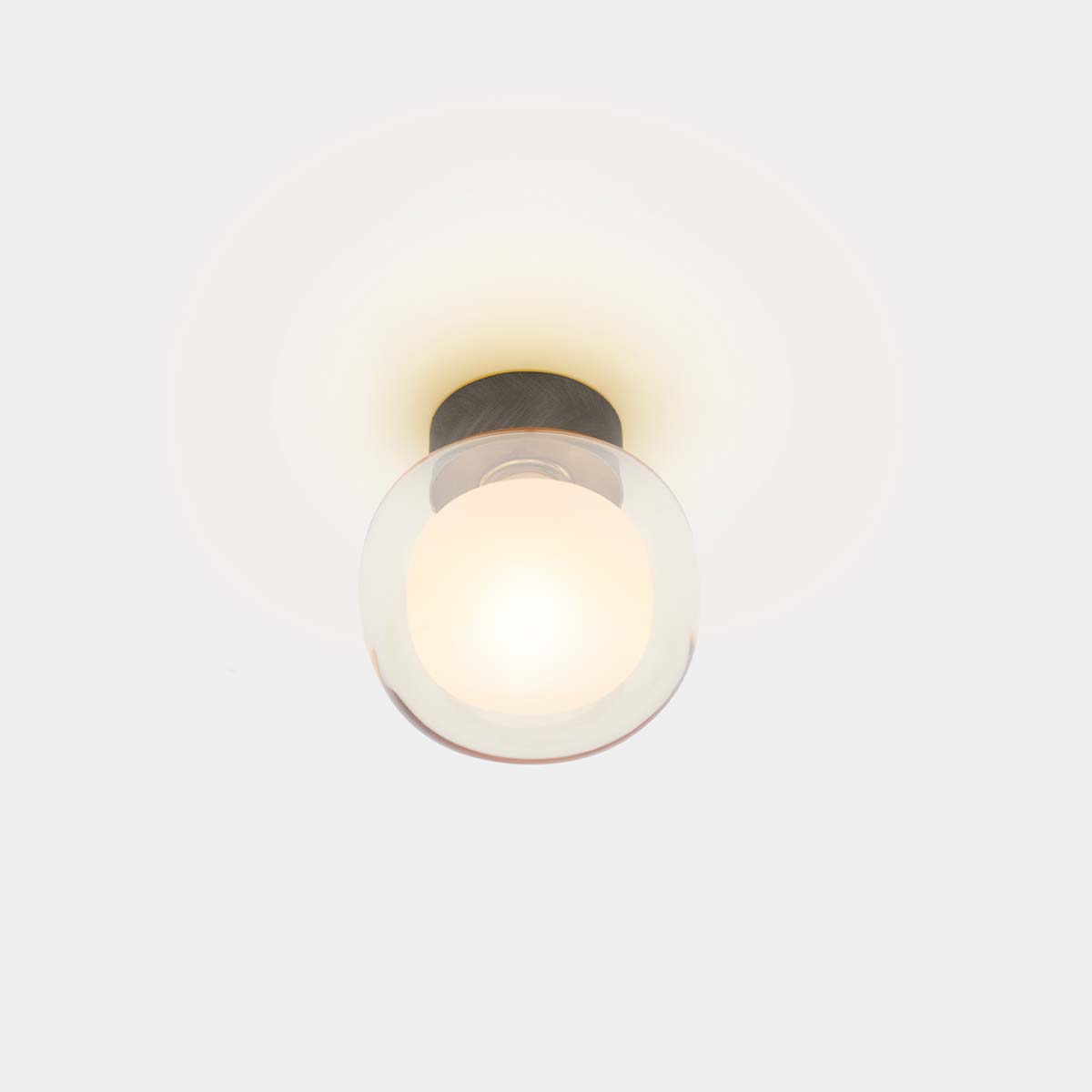 TOOY Nabila 552.41 Wand - Deckenleuchte Ø: 12 cm Satin Titanium / Dunkelbronze & Champagnerglas