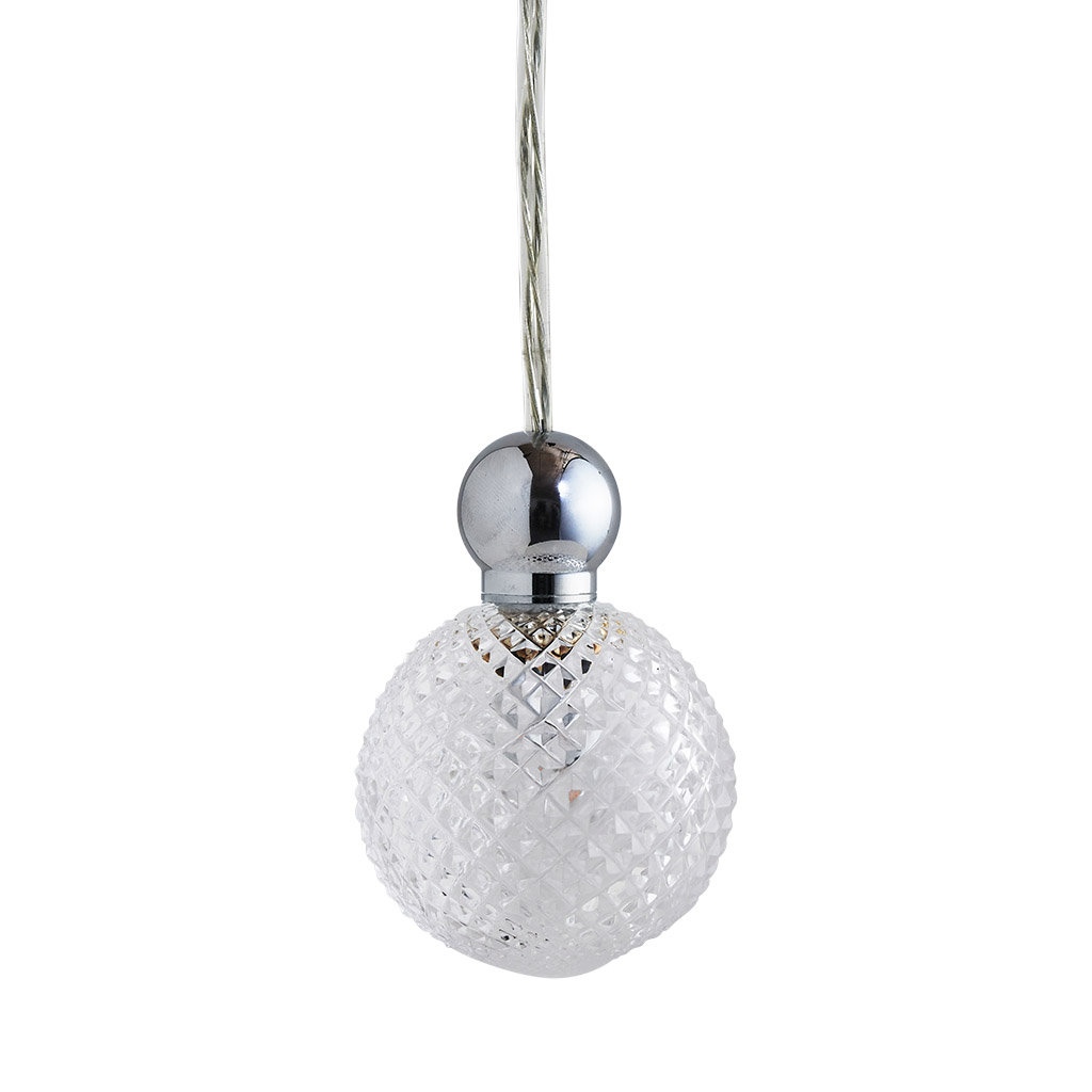 Uva Pendelleuchte Crystal M Ø 7 cm, Mini check, Silber, für Multi-Baldachin