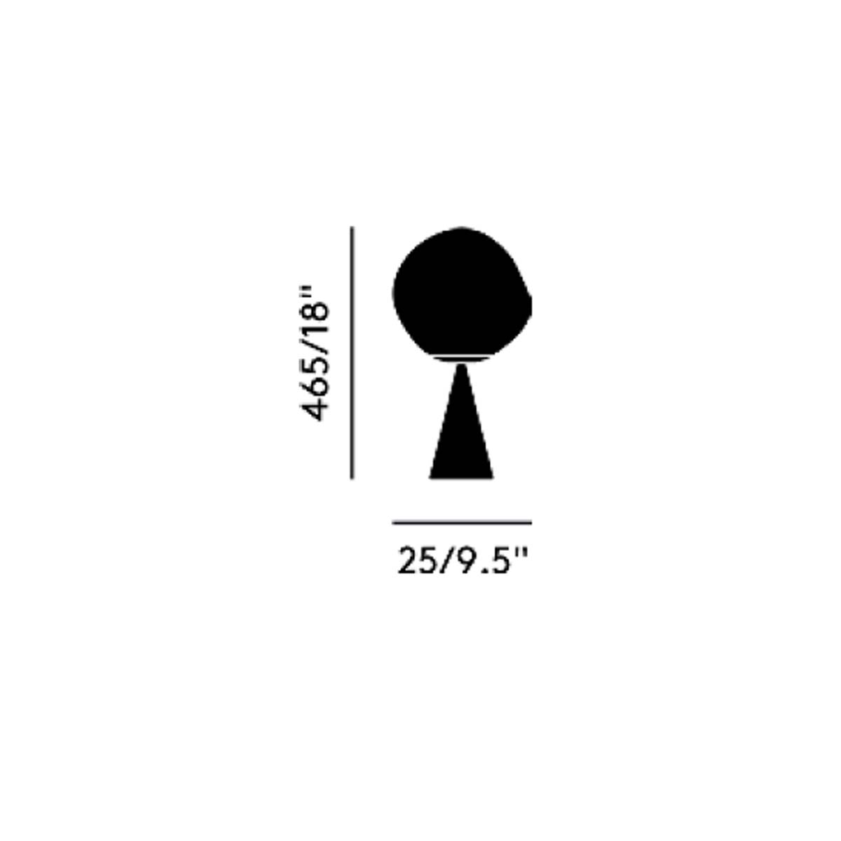 Tom Dixon Melt Cone Fat LED Tischleuchte, Ø: 25 cm, H: 46,5 cm, Silber