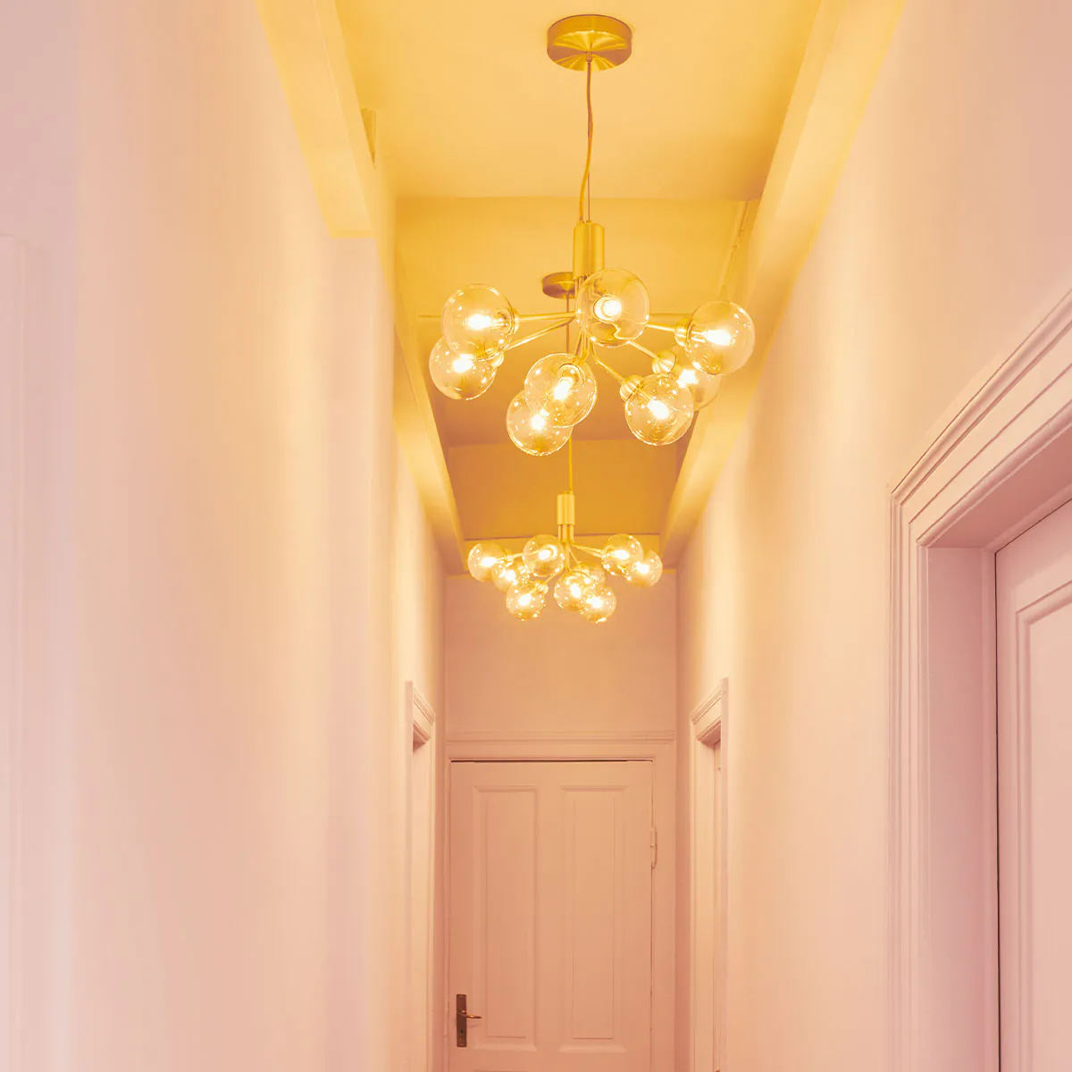 Apiales 9 Pendelleuchte, Ø: 59,5 cm, Schwarz satiniert & Rauchglas