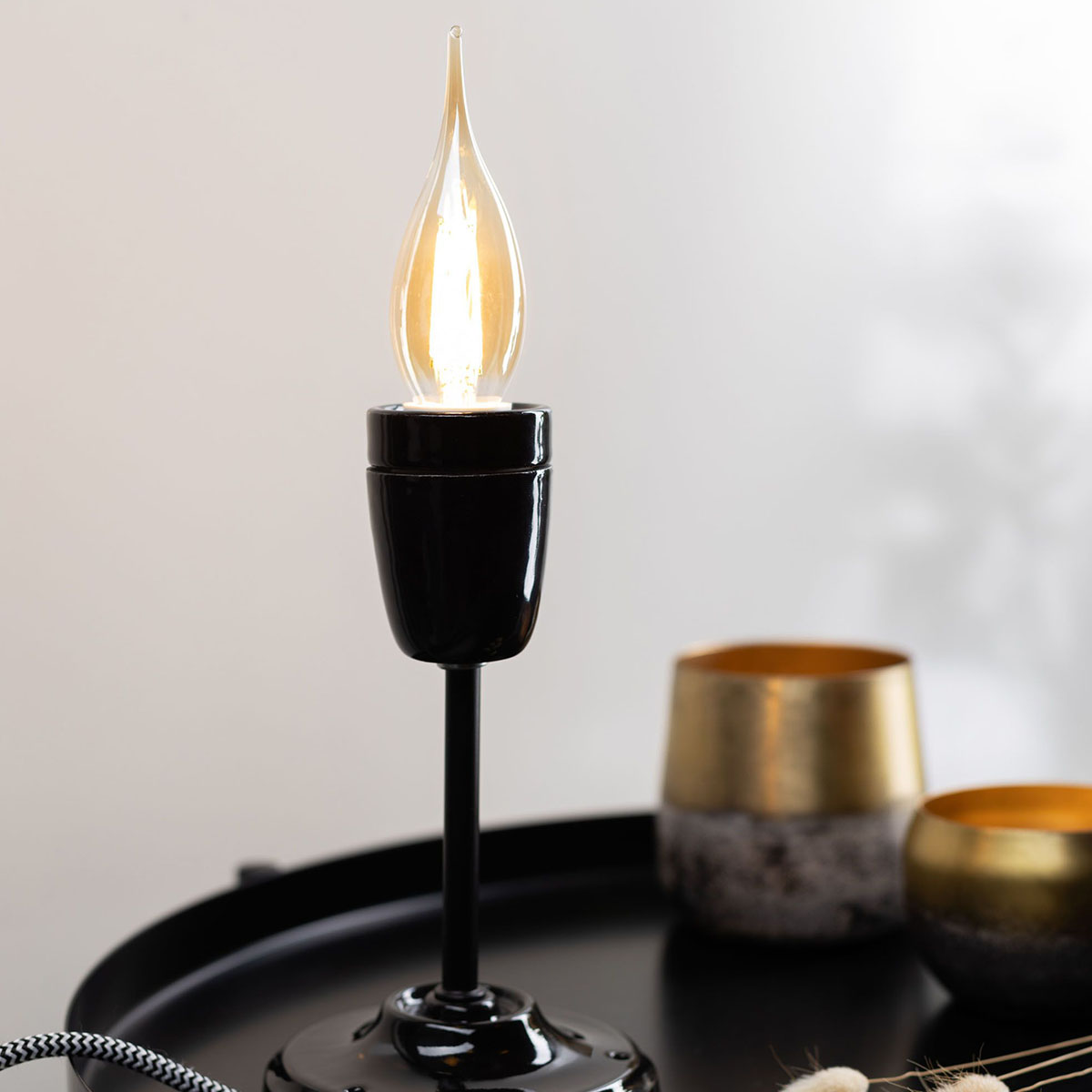 LED Filament Kerze, Amber, E14, 4W, 2500K, dimmbar