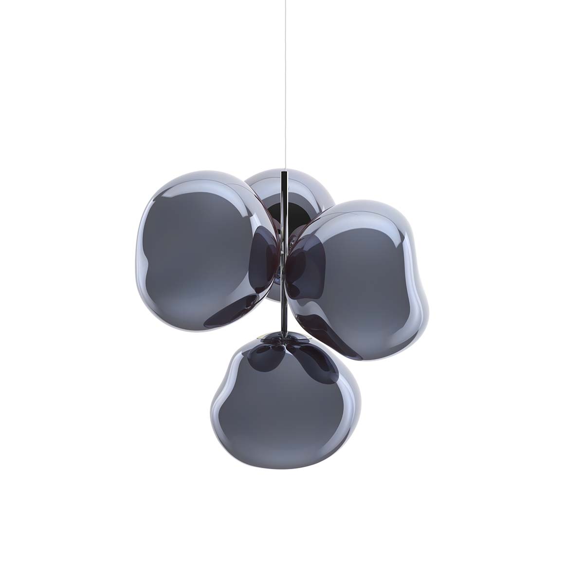 Tom Dixon Melt Small LED Chandelier, 4-flammig, Smoke, B: 98 cm, H: 103 cm