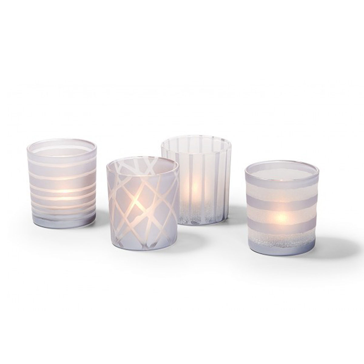 Cloud Teelichtgläser, Muster Blockstreifen, H: 10 cm Cloud Teelichtgläser, Muster Blockstreifen, H: 10 cm