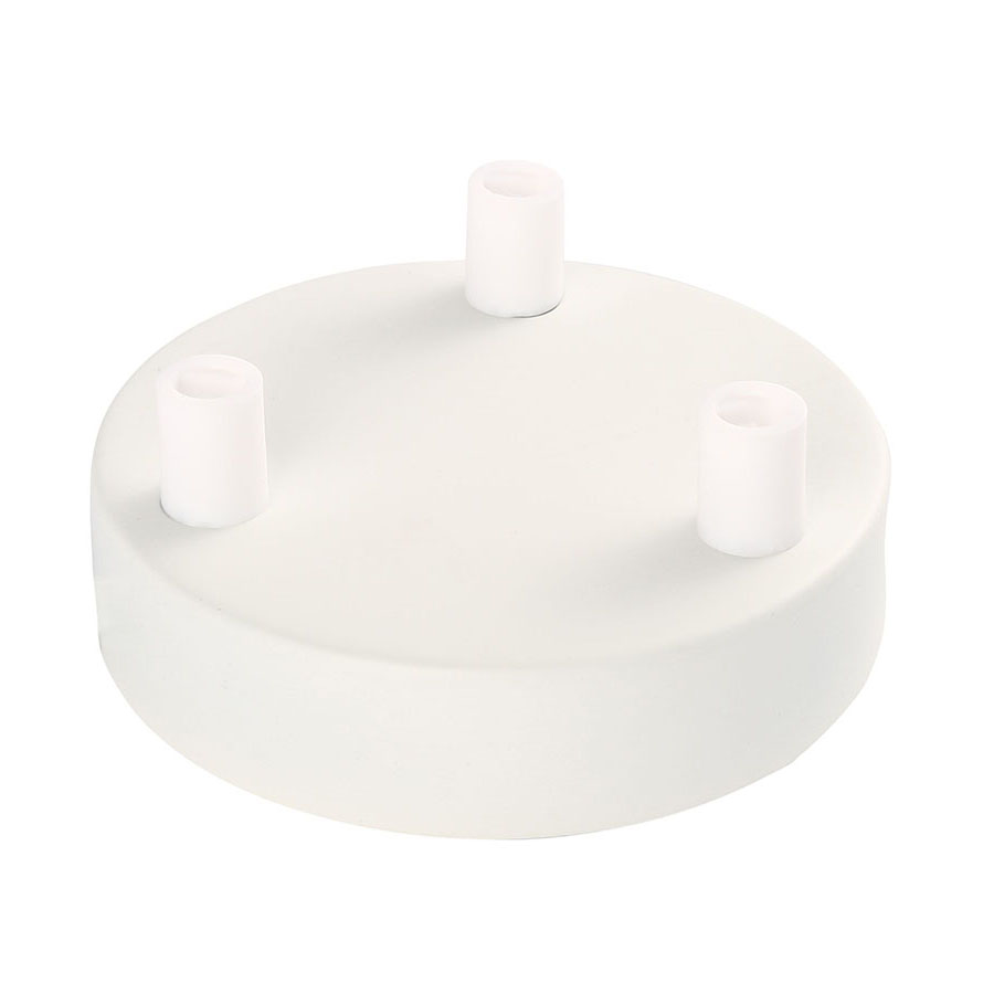 Lampen Baldachin Metall 3-fach Weiß, Ø: 10 cm x H: 2,5 cm Lampen Baldachin Metall 3-fach Weiß, Ø: 10 cm x H: 2,5 cm