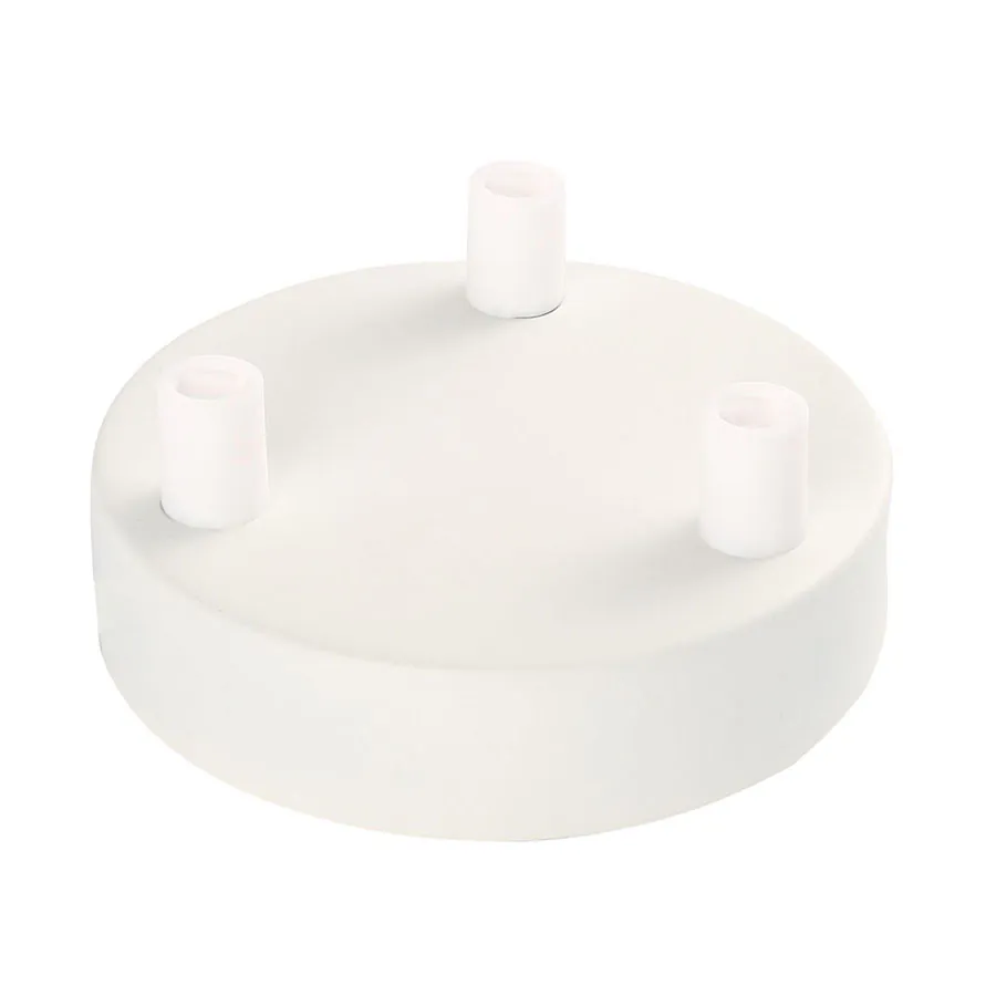 Lampen Baldachin Metall 3-fach Weiß, Ø: 10 cm x H: 2,5 cm