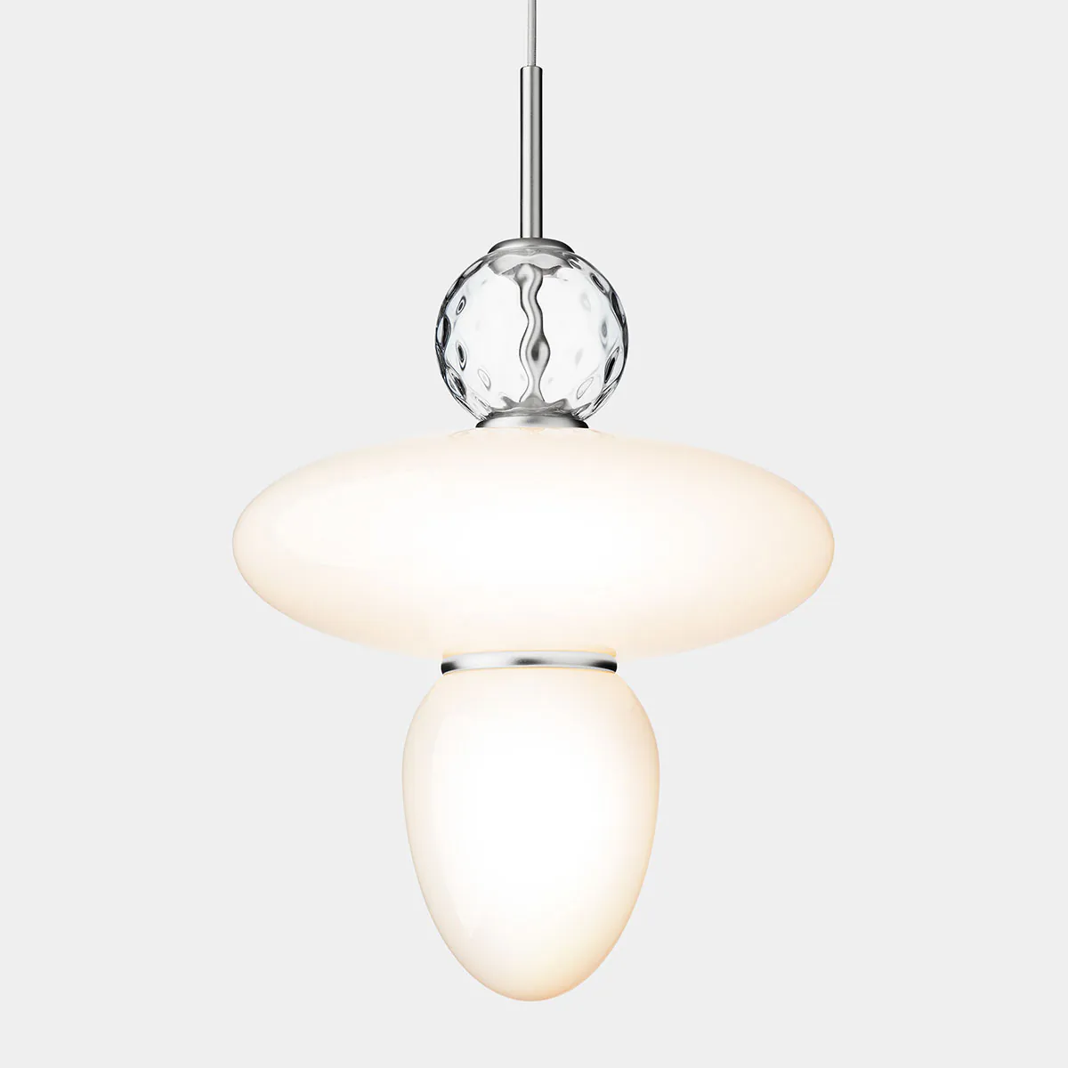 Rizzatto 43 Pendelleuchte, Ø: 40 cm, Silber satiniert