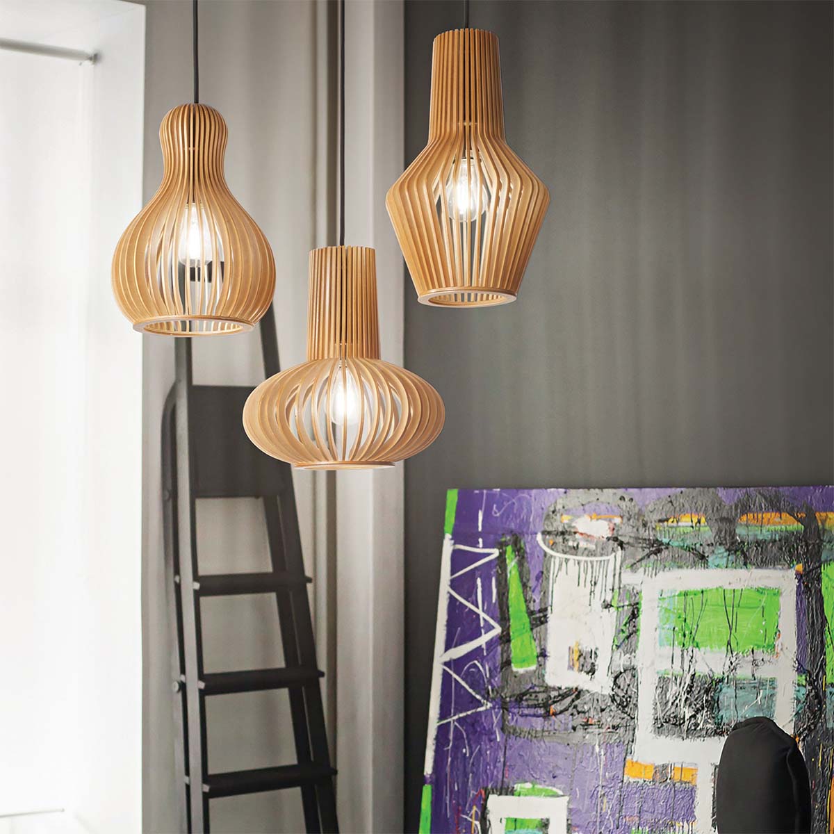 Citrus-1 SP1 Pendelleuchte, Holz, Ø: 20 cm, H: 32 cm Citrus-3 SP1 Pendelleuchte, Holz, Ø: 20 cm, H: 27,5 cm