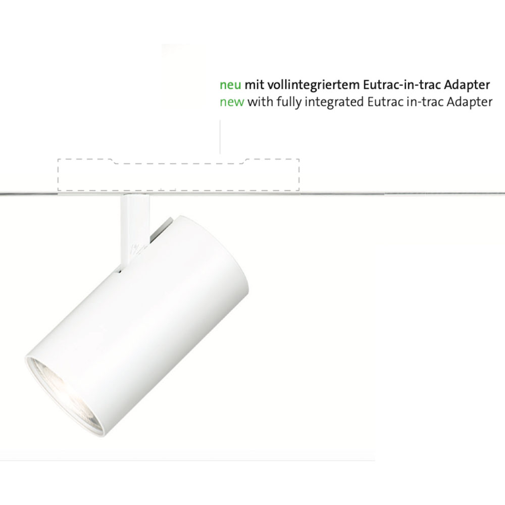 Wittenberg 4.0, wi4-str Schienenstrahler, weiß matt, 2700K, Medium 24°, Phasenan/ abschnitt dimmbar inkl. Eutrac in Adapter