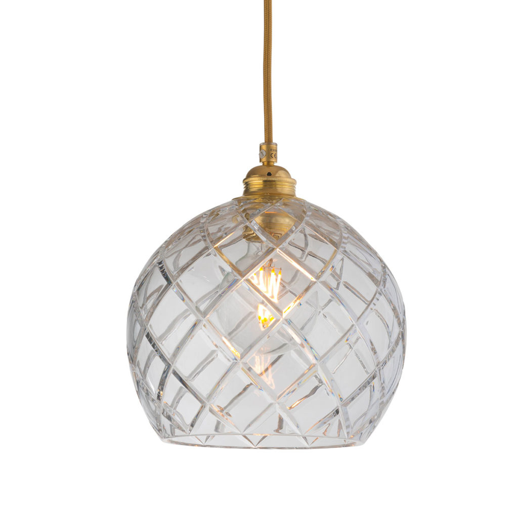 Rowan Pendelleuchte Crystal M Ø 22 cm, Gold, Large Check Rowan Pendelleuchte Crystal M Ø 22 cm, Gold, Large Check