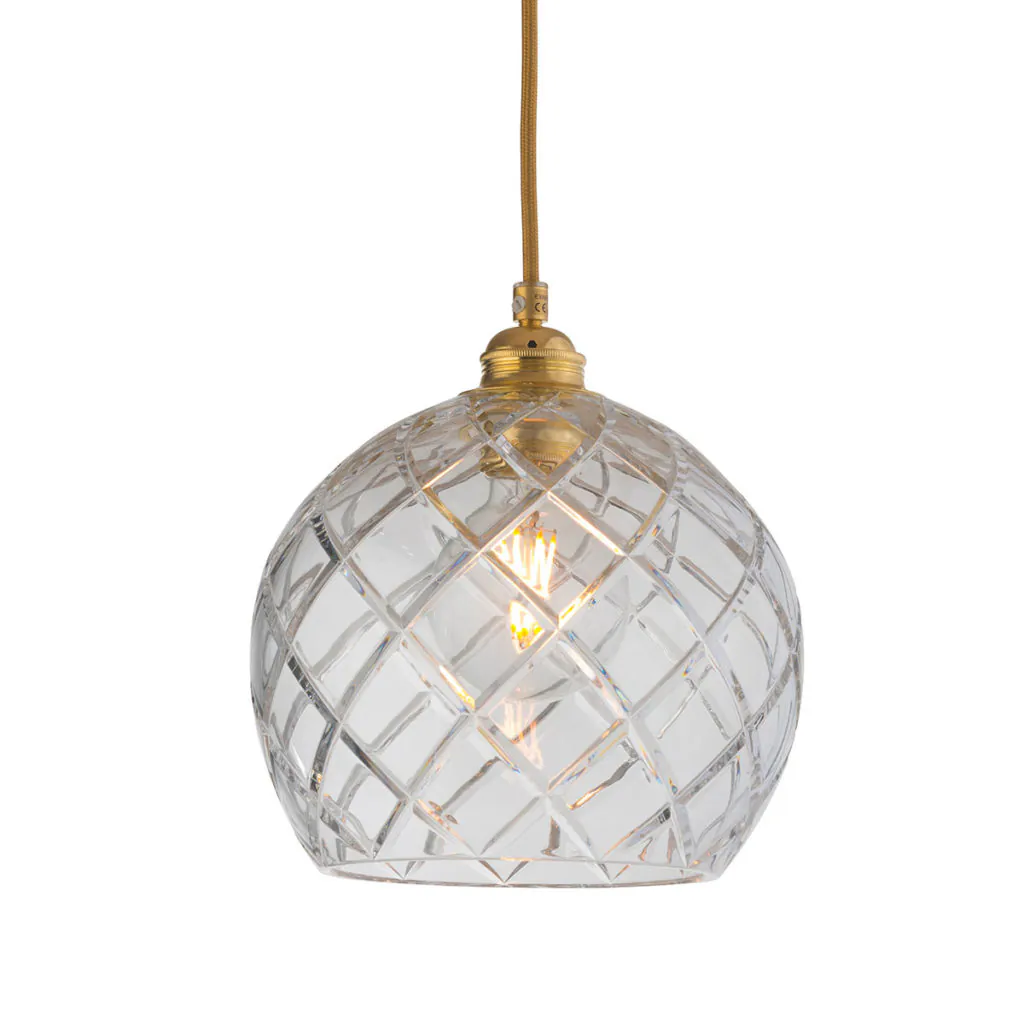 Rowan Pendelleuchte Crystal M Ø 22 cm, Gold, Large Check