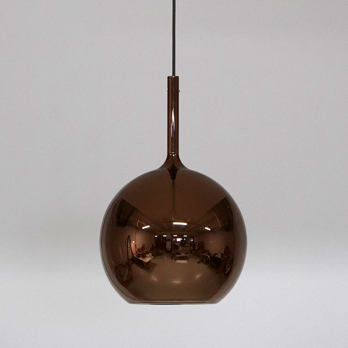 Glo 0811-21 Medium Pendelleuchte Ø: 25 cm, Bronze Glas, 2 m
