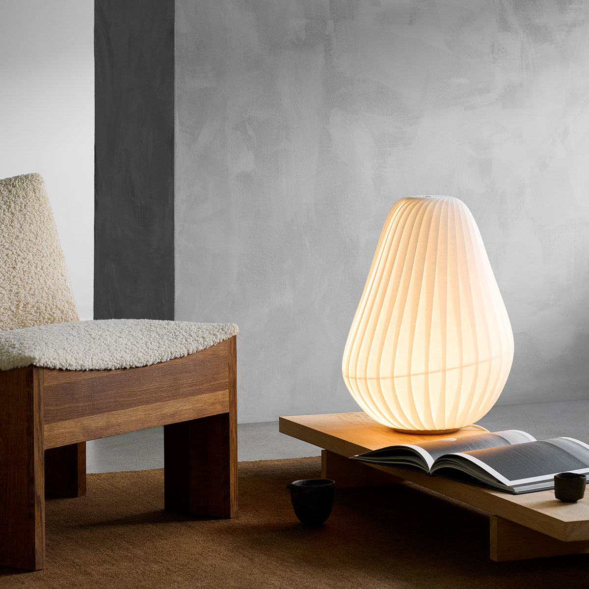 TR31 Tischleuchte, PC / Vliesstoff, Ø 40 cm, H: 55 cm