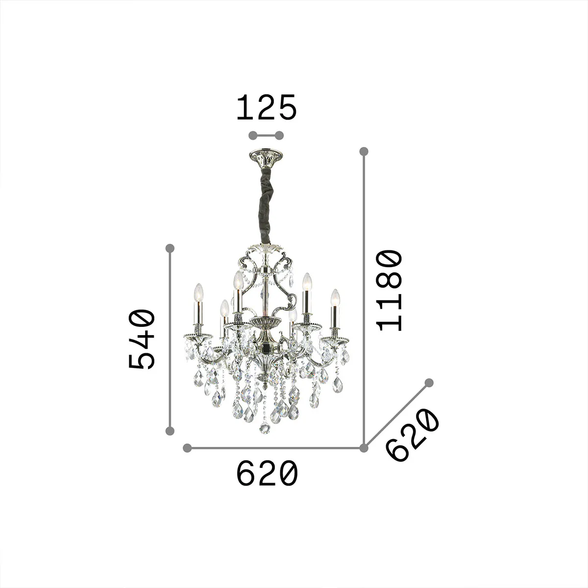 Gioconda SP6 Kronleuchter 6-flammig, Gold, Ø: 62 cm
