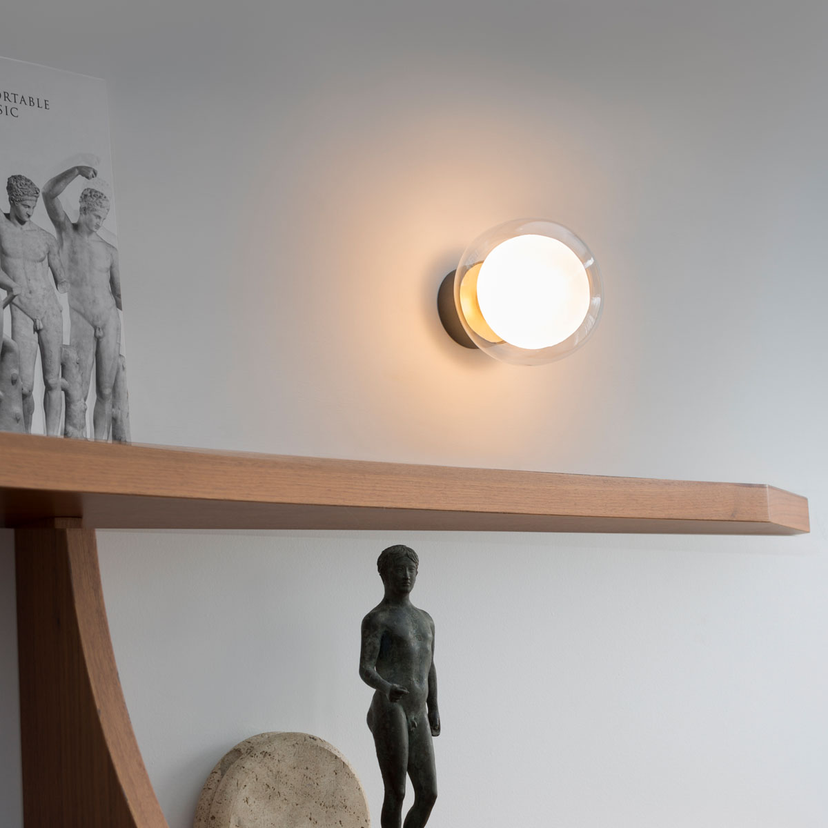 TOOY Nabila 552.41 Wand - Deckenleuchte Ø: 12 cm Satin Titanium / Dunkelbronze & Champagnerglas