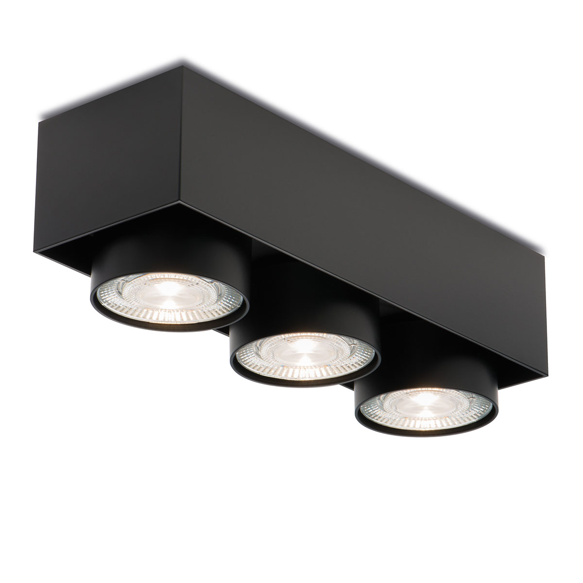 Wittenberg 4.0, wi4-ab-3e-hb Aufbaustrahler, Schwarz matt, Extra-Warmweiß 2700K, Spot 12°, Phase Cut Wittenberg 4.0, wi4-ab-3e-hb Aufbaustrahler, Schwarz matt, Warmweiß 3000K, Flood 38°, Bluetooth