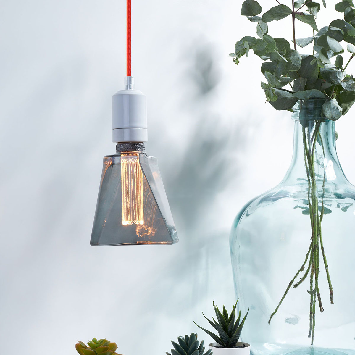 Textilkabel für Lampe, 2 Meter Stoffkabel 2-adrig (2 x 0,75mm²), Rot