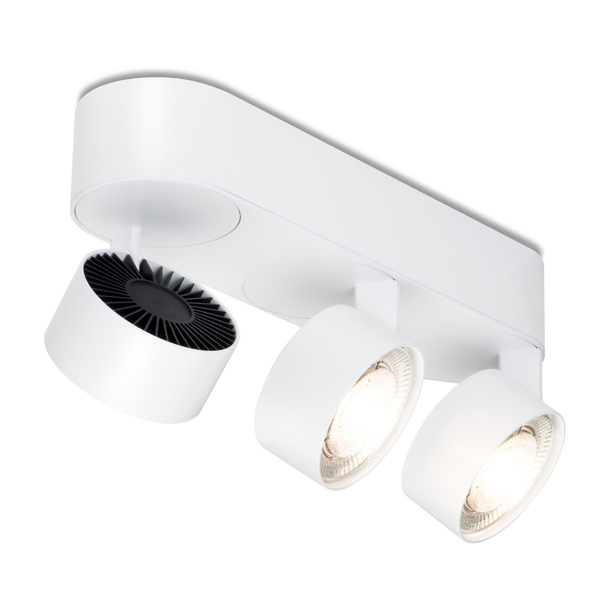 Wittenberg 4.0, wi4-ab-3ov Aufbaustrahler, Weiß matt, Extra-Warmweiß 2700K, Spot 12°, Phase Cut Wittenberg 4.0, wi4-ab-3ov Aufbaustrahler, Weiß matt, Warmweiß 3000K, Flood 38°, Bluetooth