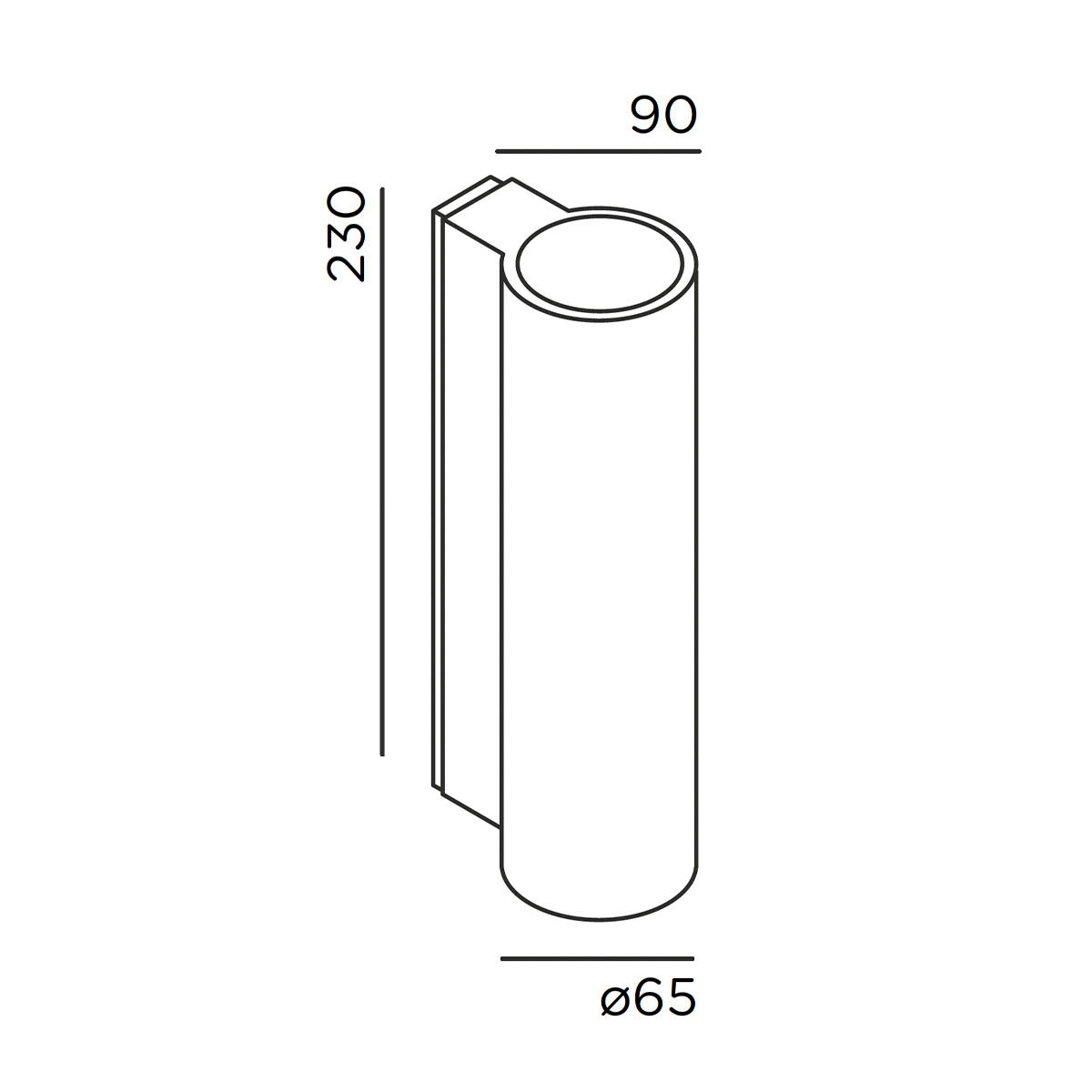 scap Wandleuchte, H: 23 cm, T: 9 cm, Anthrazit scap Wandleuchte, H: 23 cm, T: 9 cm, Deep Black