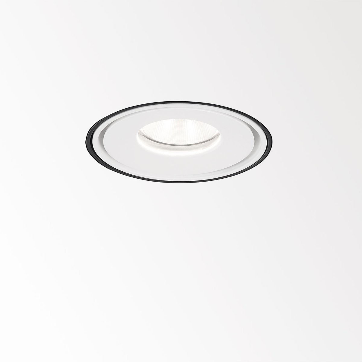 DeltaLight TWEETER M TRIMLESS 93050 Einbaustrahler, Ø: 10,2 cm, Weiß, Warmweiß 3000K, 50° Weiß 3000K Modern & neutral – moderne für Küche, Abstrahlwinkel 50°