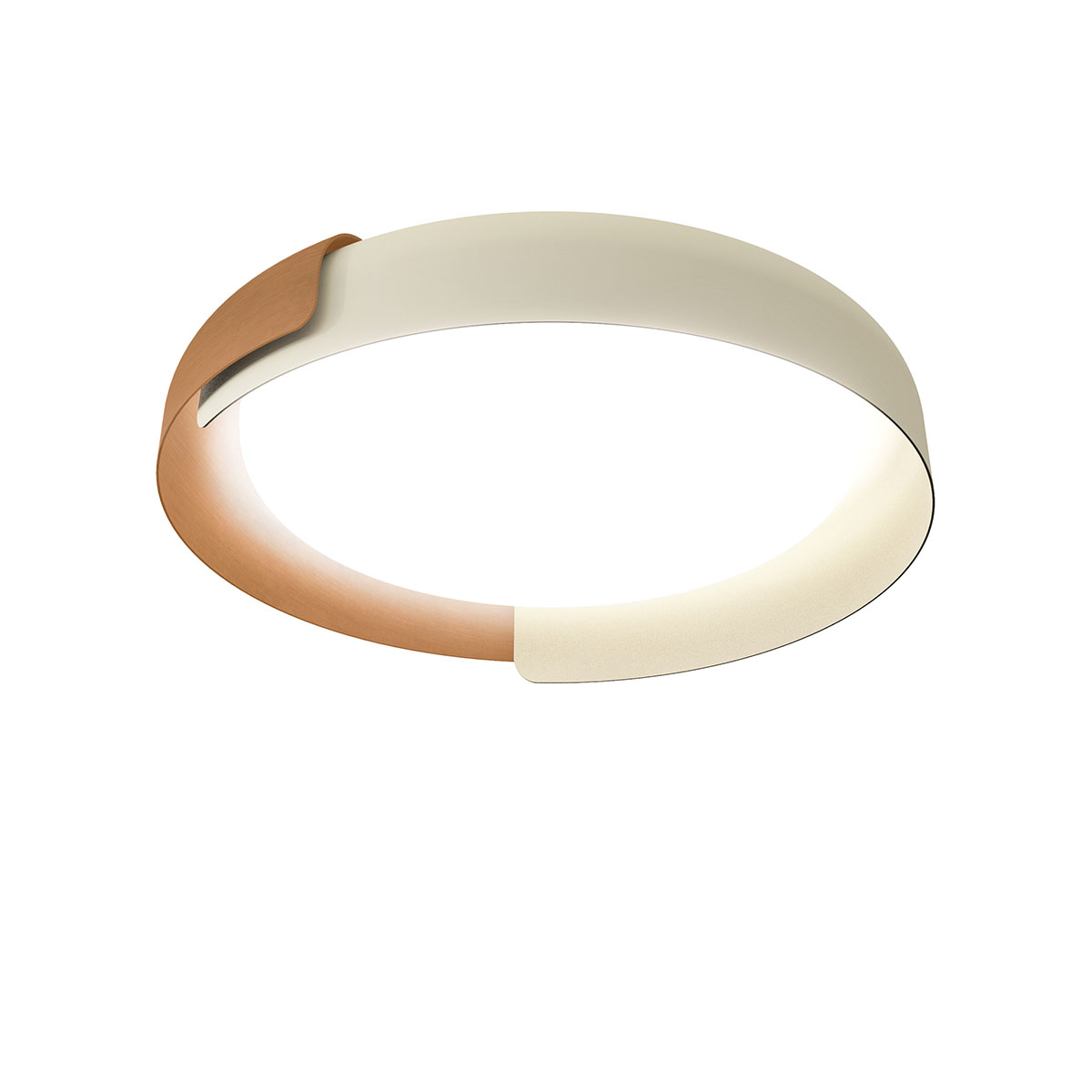 Dala Deckenleuchte, Ø: 58 cm, Beige & Kupfer, Warmweiß 3000K