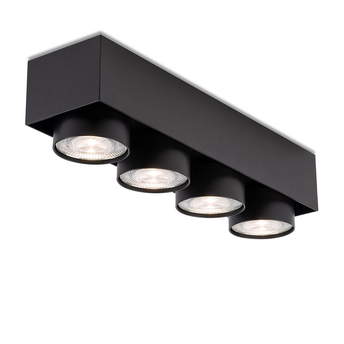 Wittenberg 4.0, wi4-ab-4e-hb Aufbaustrahler, Schwarz matt, Extra-Warmweiß 2700K, Spot 12°, Phase Cut Wittenberg 4.0, wi4-ab-4e-hb Aufbaustrahler, Schwarz matt, Warmweiß 3000K, Flood 38°, Bluetooth