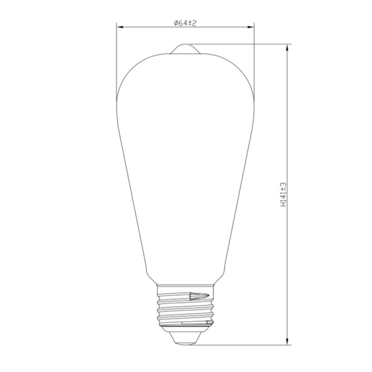 Lucent LED E27 Edison Fadenlampe Amber, 8,1W, 720lm, 2500K, dimmbar