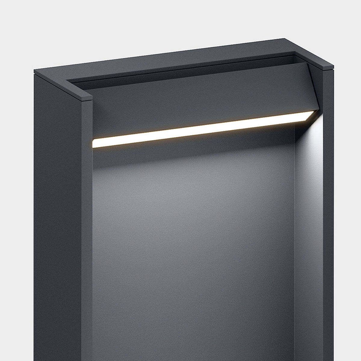 slat Pollerleuchte, Deep Black H: 40 cm Pollerleuchte für außen mit Fokus auf den Leuchtkopft