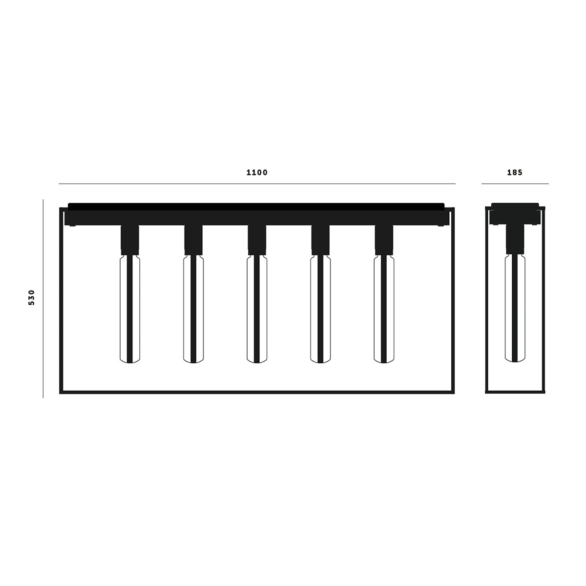 Caged Ceiling 5.0, L: 110 cm, Black Marble