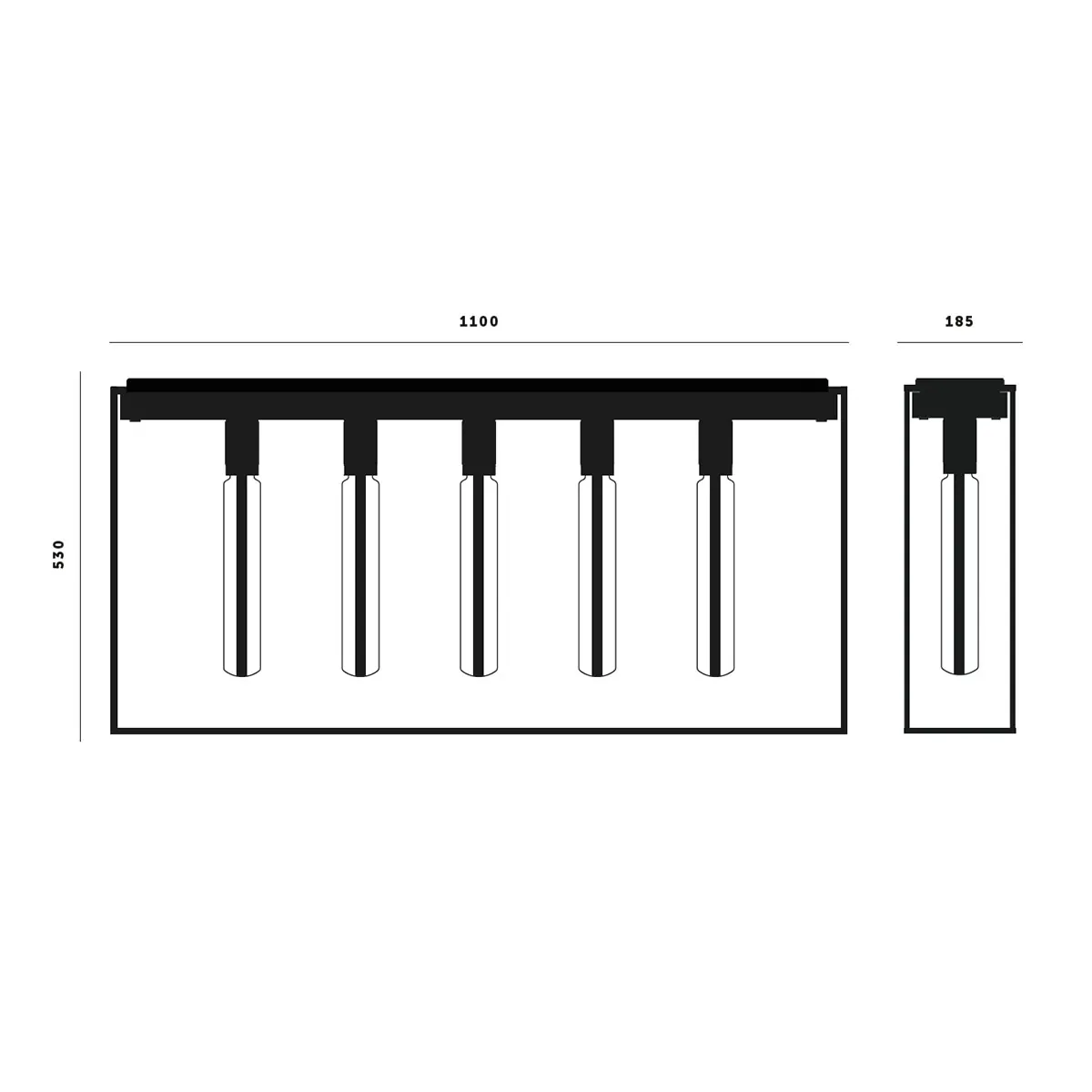 Caged Ceiling 5.0, L: 110 cm, Black Marble