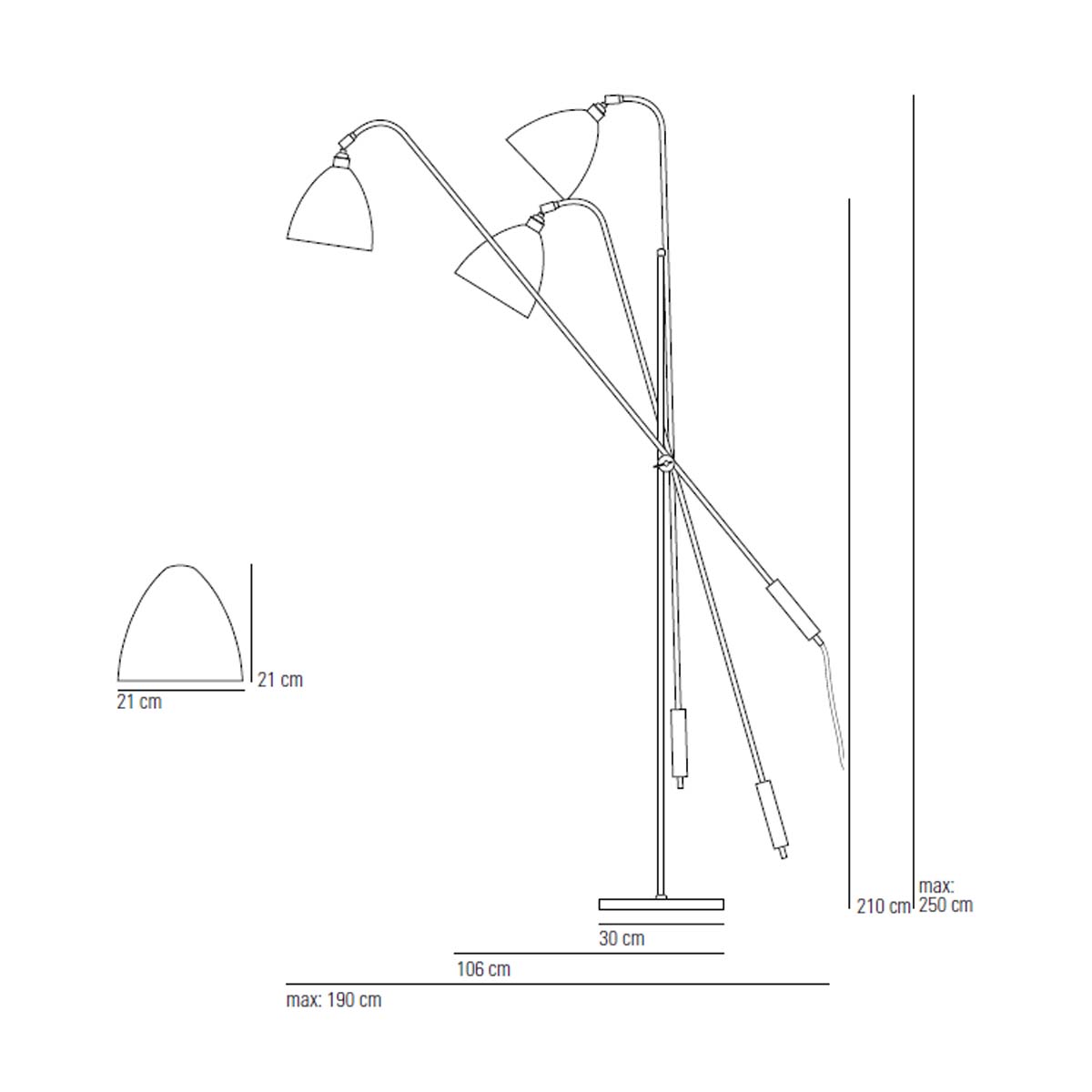 Task Overreach Stehleuchte, H: 210 - 250 cm, Weiß Task Overreach Stehleuchte, H: 210 - 250 cm, Blau