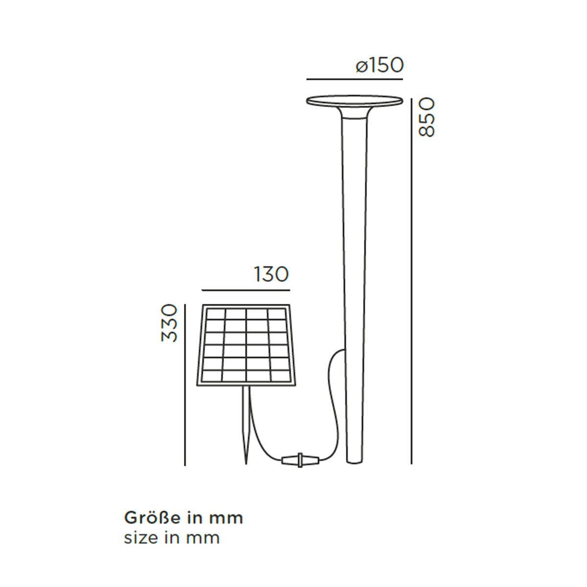 lix spike solar Erdspießleuchte, H: 85 cm, Anthrazit lix spike solar Erdspießleuchte, H: 85 cm, Deep Black