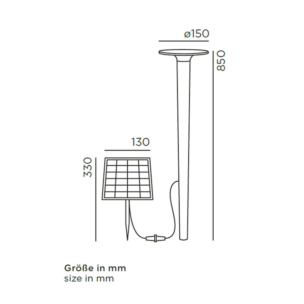 lix spike solar Erdspießleuchte, H: 85 cm, Deep Black