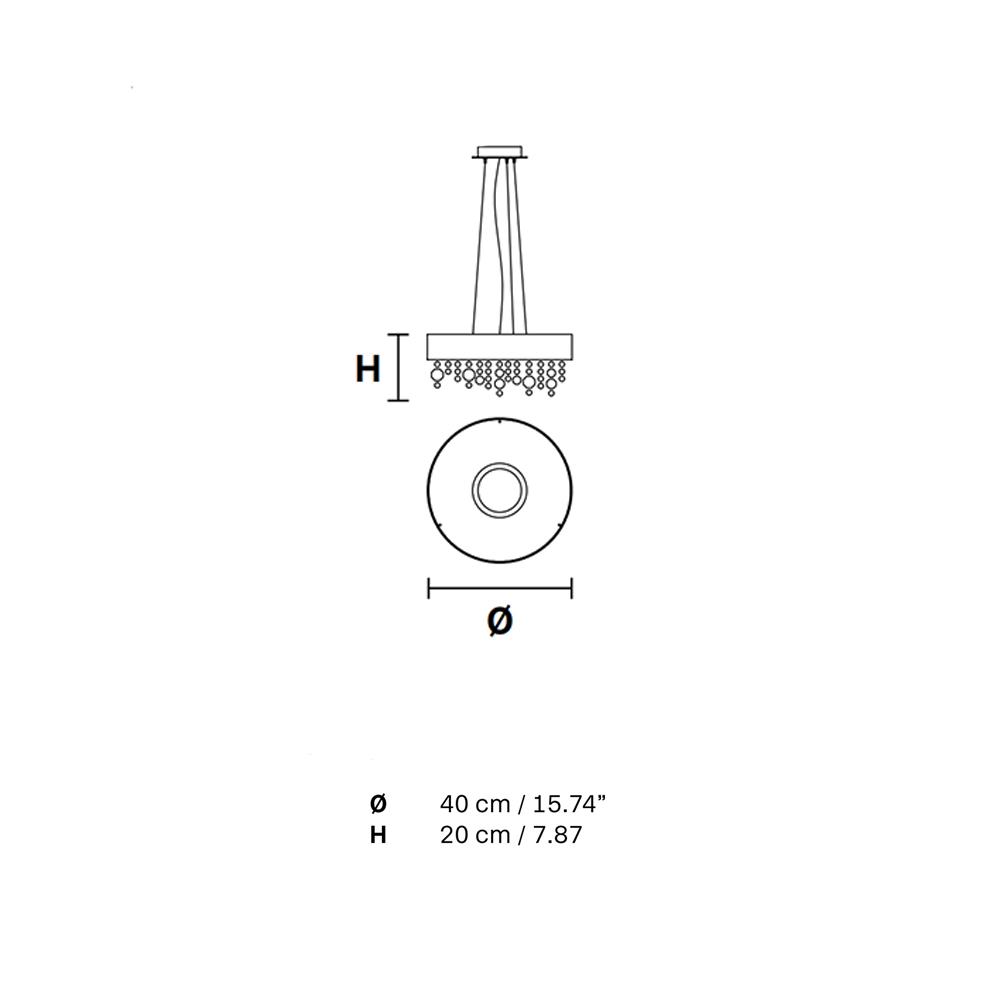 Olà S6 40 Pendelleuchte, Blattsilber, Ø: 40 cm, LED-Modul