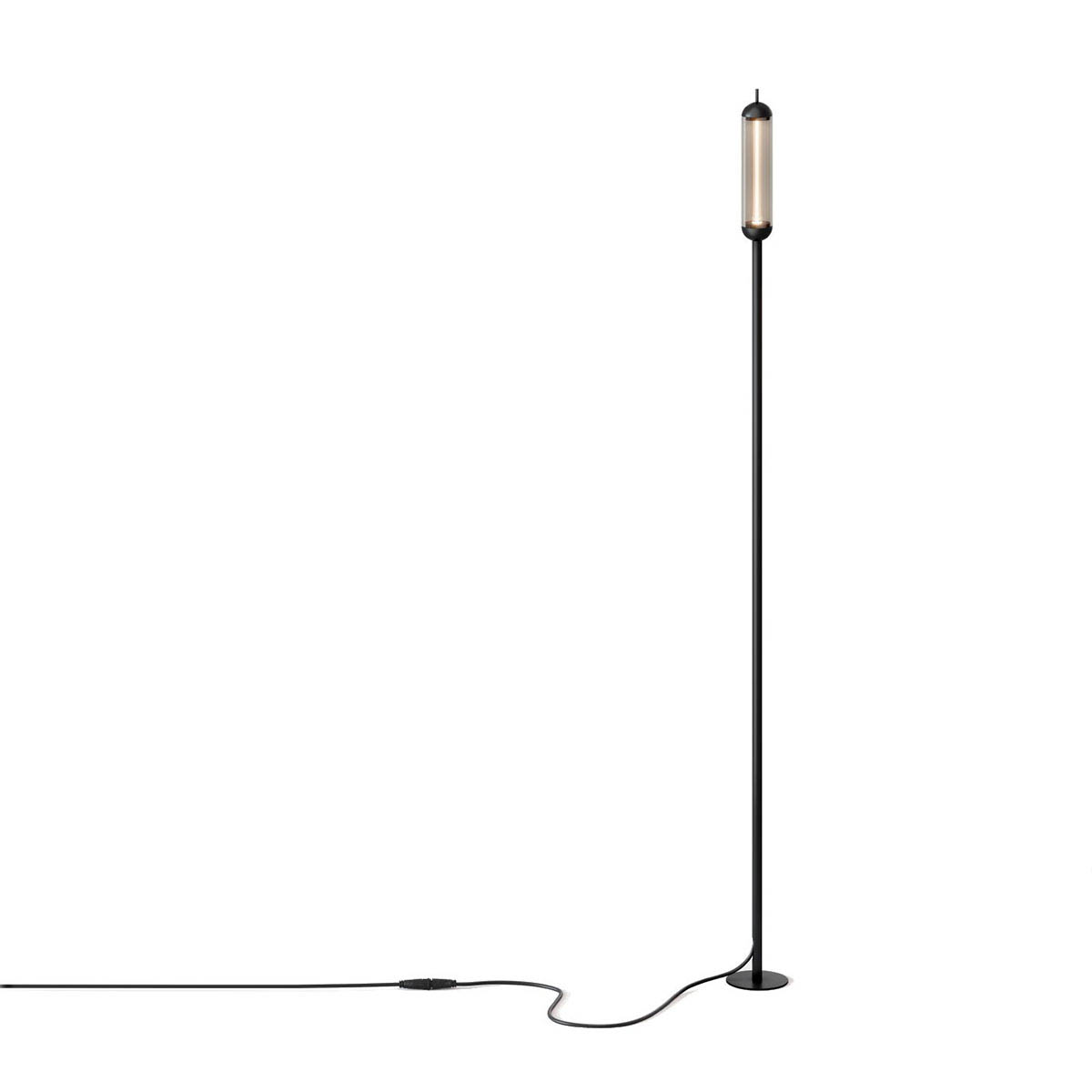 Stabförmige schwarze Erdspießleuchte und verbindungskabel