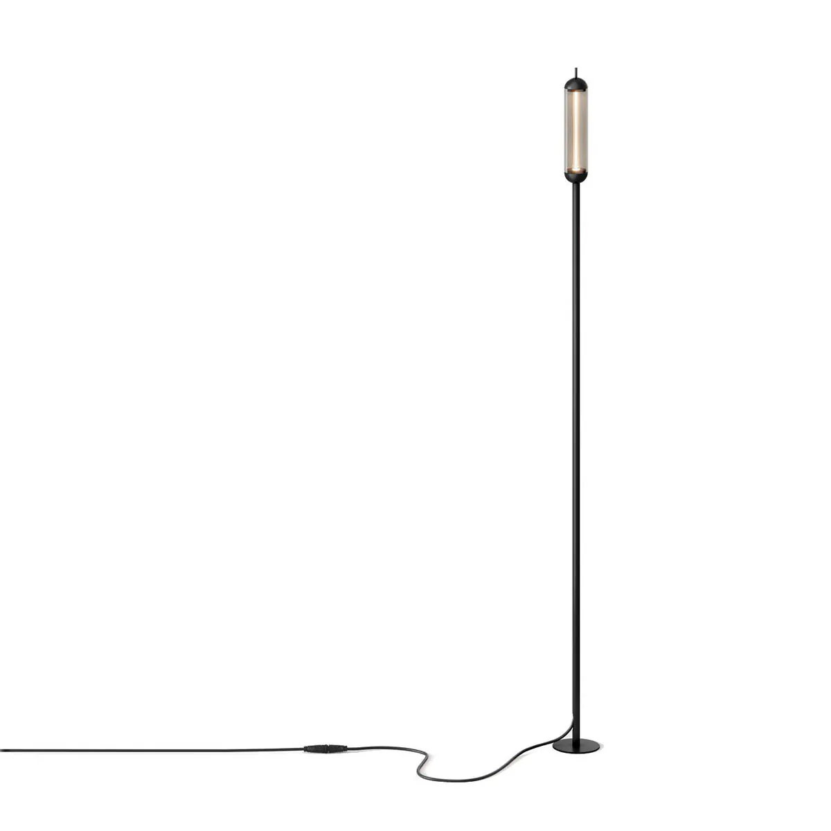 Stabförmige schwarze Erdspießleuchte und verbindungskabel