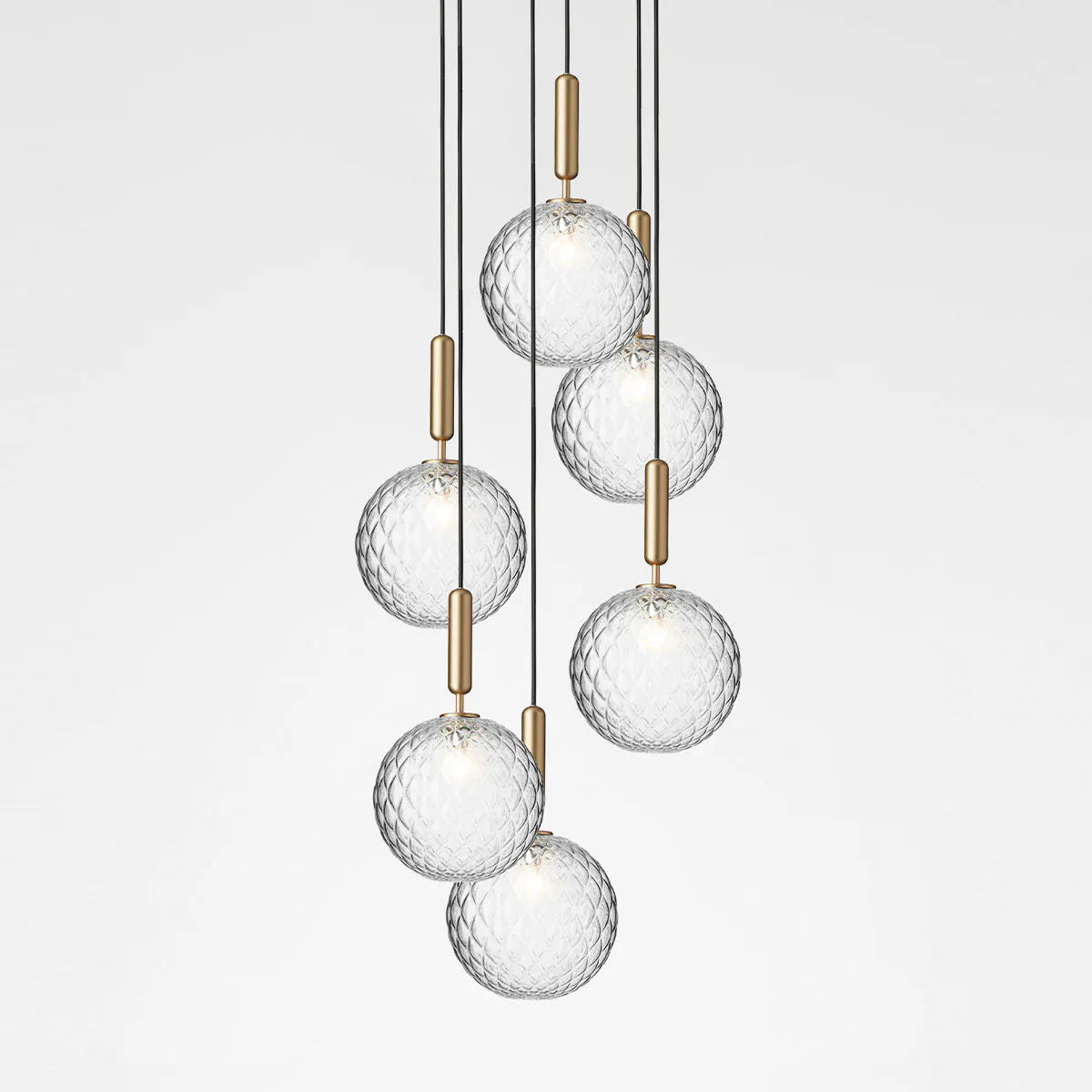 Miira 6 Large Pendelleuchte, Ø: 47 cm, Messing, Glas transparent Miira 6 Large Pendelleuchte, Ø: 47 cm, Messing, Glas transparent