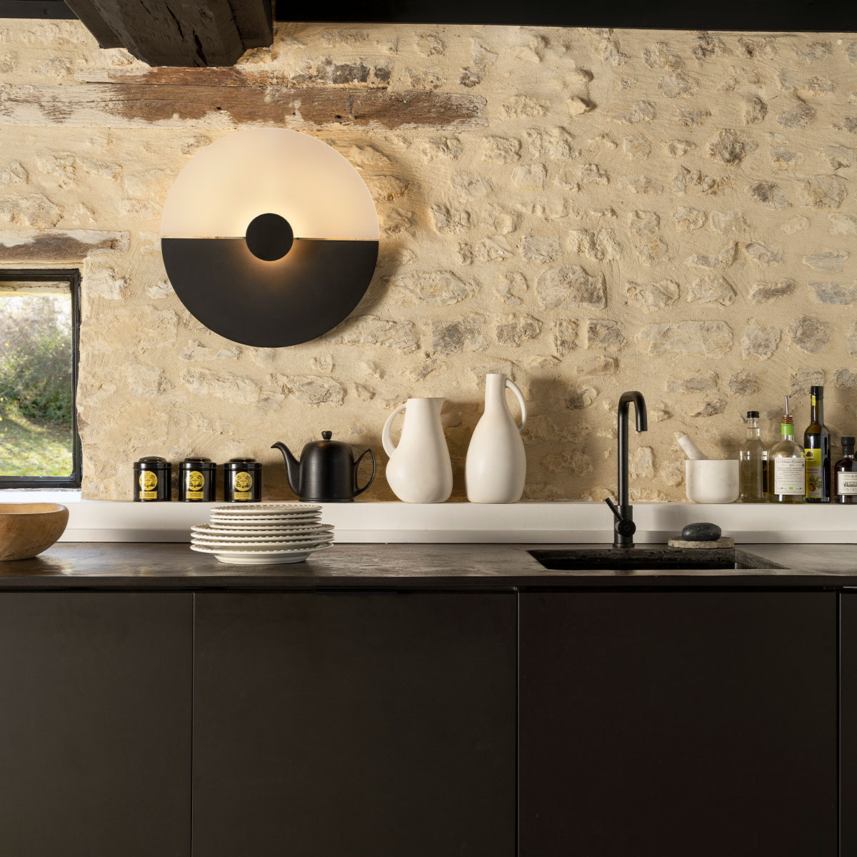 Midnight 505 Wandleuchte, Ø 50,5 cm, Ohne Streifen