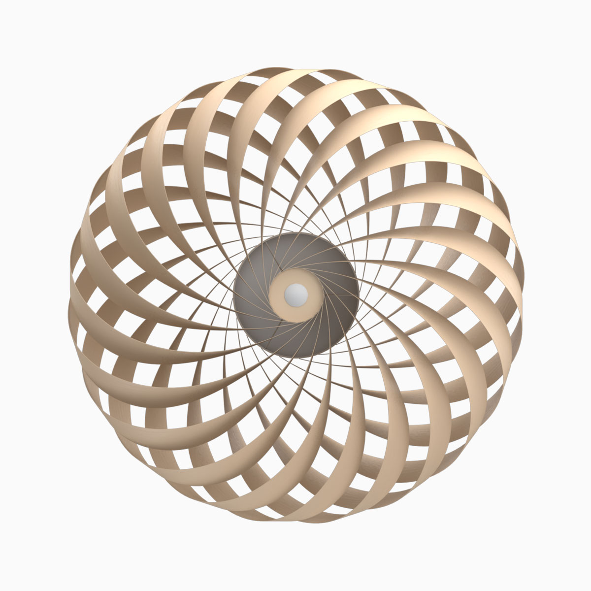 TR5 Wandleuchte, Birke Natur, Ø: 60 cm, H: 20 cm