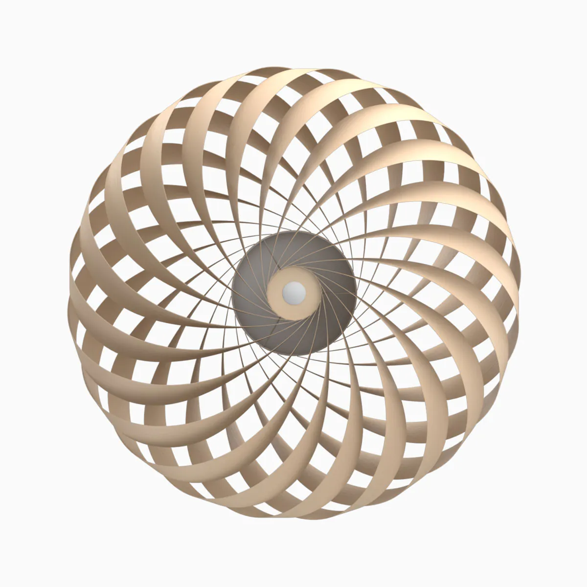 TR5 Wandleuchte, Birke Natur, Ø: 60 cm, H: 20 cm