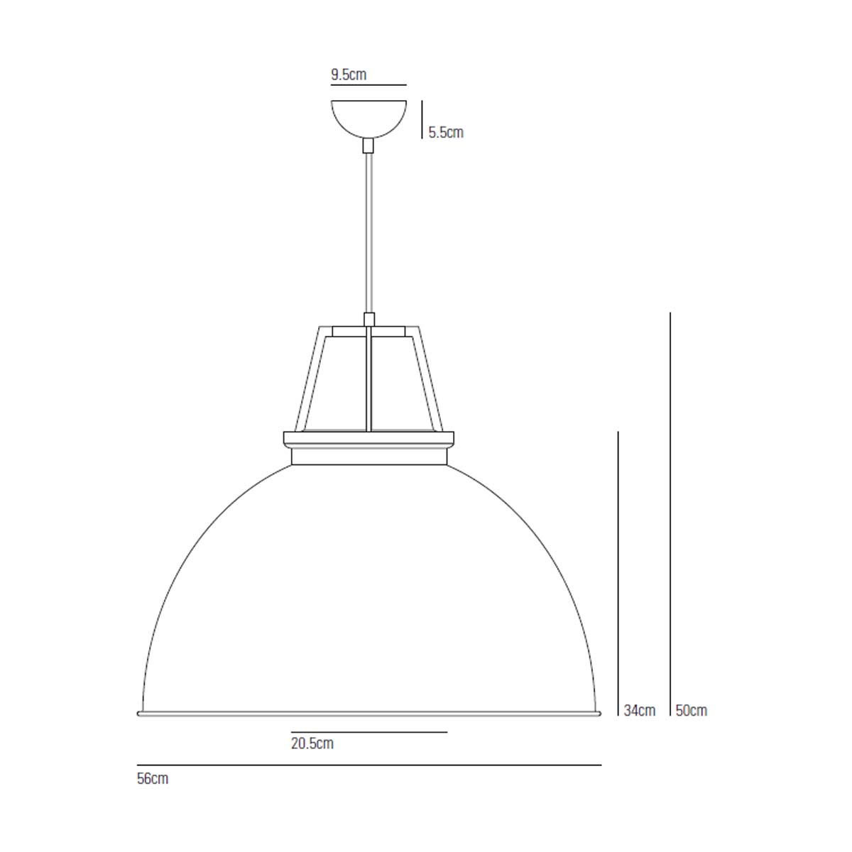Original BTC Titan Size 5 Pendelleuchte Ø: 56 cm