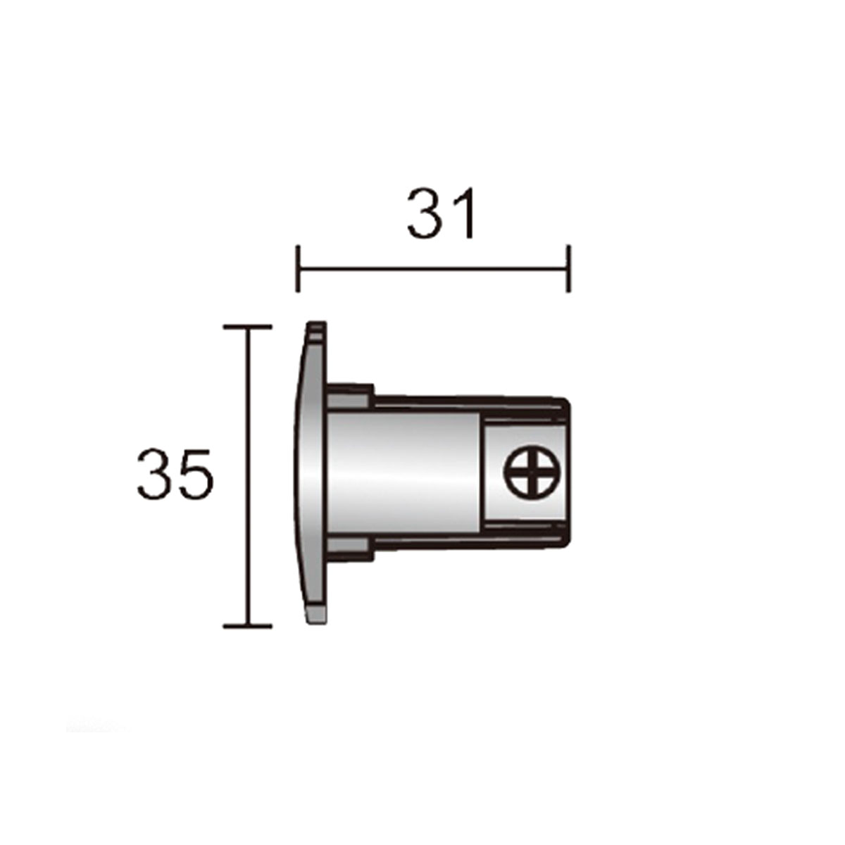 3-Phasen Schiene Endkappe, Weiß