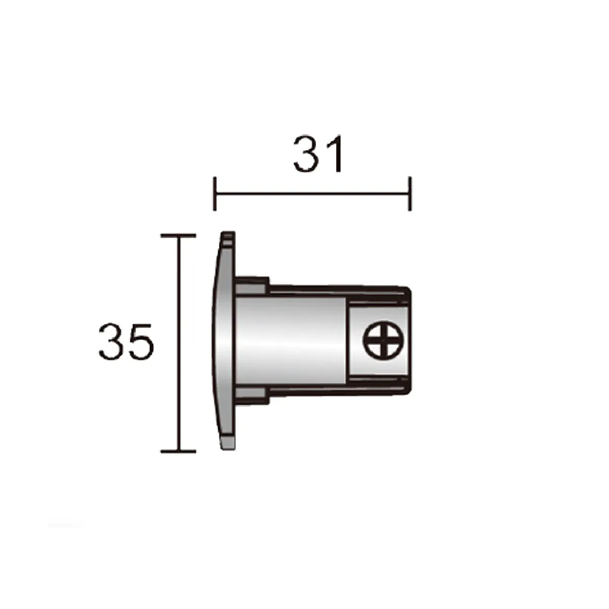 3-Phasen Schiene Endkappe, Weiß