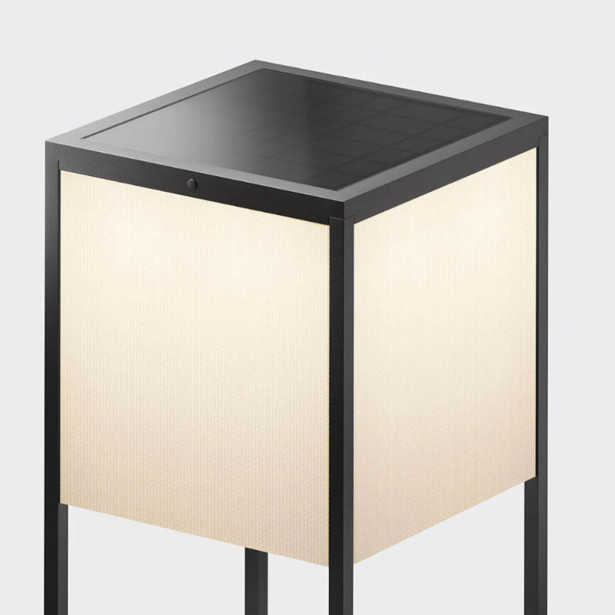 Detail Solarmodul der rechteckigen Außen Mobile Akku Stehleuchten schwarz ohne Kabel