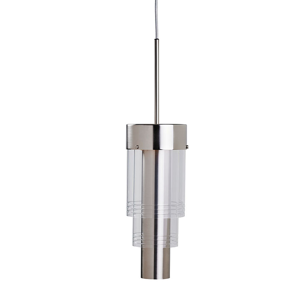 Ebb & Flow A-Spire Pendelleuchte L Ø 14 cm A-Spire Pendelleuchte L Ø 14 cm, Clear Stripes, Silber Clear Stripes Pendelleuchten – Designleuchte, lange Lebensdauer für Flur