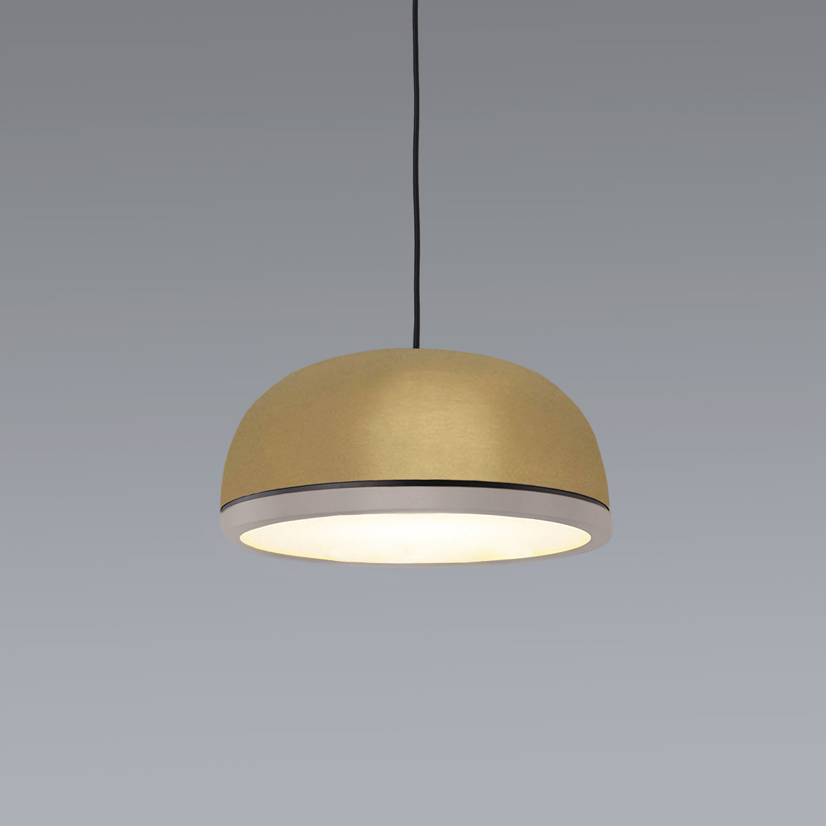 Molly 556.23 Pendelleuchte Ø: 38 cm, Messing, Sandgrau