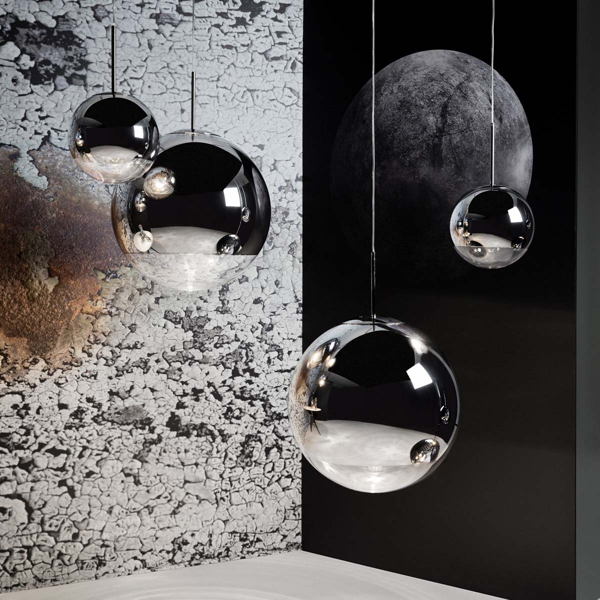 Tom Dixon Mirror Ball Pendelleuchte, Gold, Ø: 50 cm, Retrofit